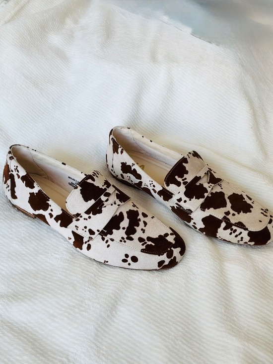 MIA Shoes - MIA Cow Print Loafers Flats Western Boho Size Women’s 8.5